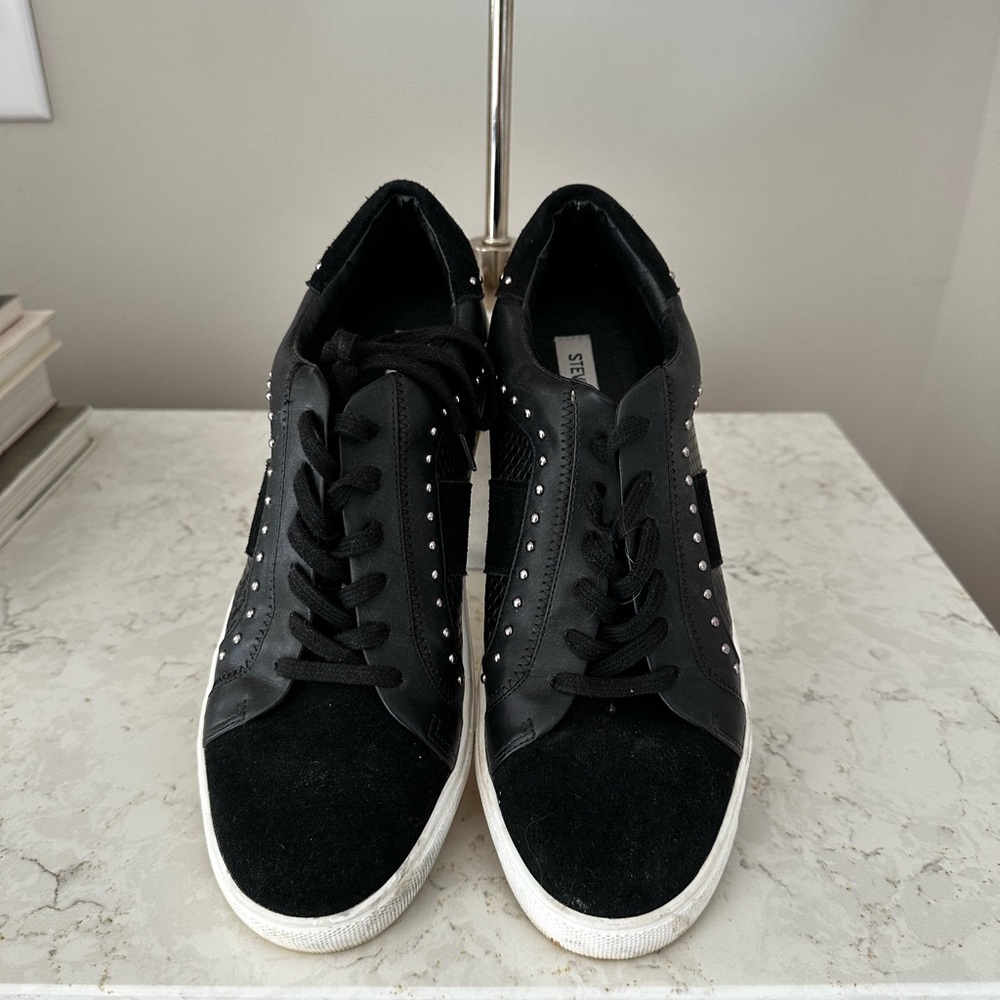 Steve Madden Black Sneakers with White Accents
